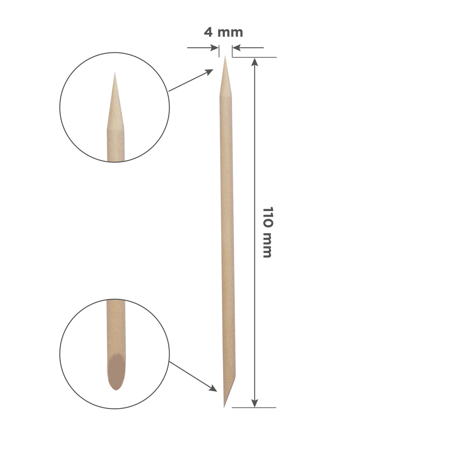 Orange stick STALEKS PRO for manicure, wooden 110 mm (100 pcs)